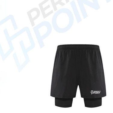 Short negro con bisel perforado, ultraligero, con elastano y licra interna